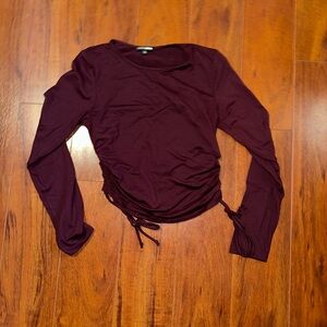 Women's Burgundy Long Sleeve Top